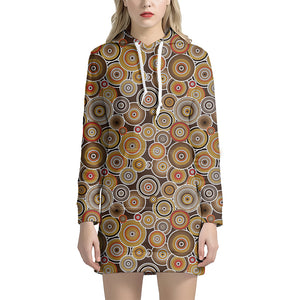 Aboriginal Art Dot Pattern Print Hoodie Dress