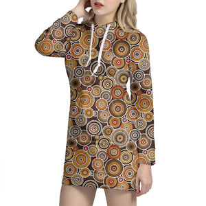 Aboriginal Art Dot Pattern Print Hoodie Dress