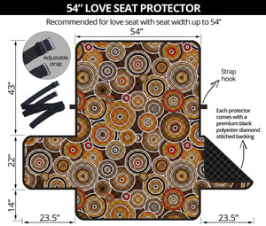 Aboriginal Art Dot Pattern Print Loveseat Protector