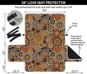 Aboriginal Art Dot Pattern Print Loveseat Protector