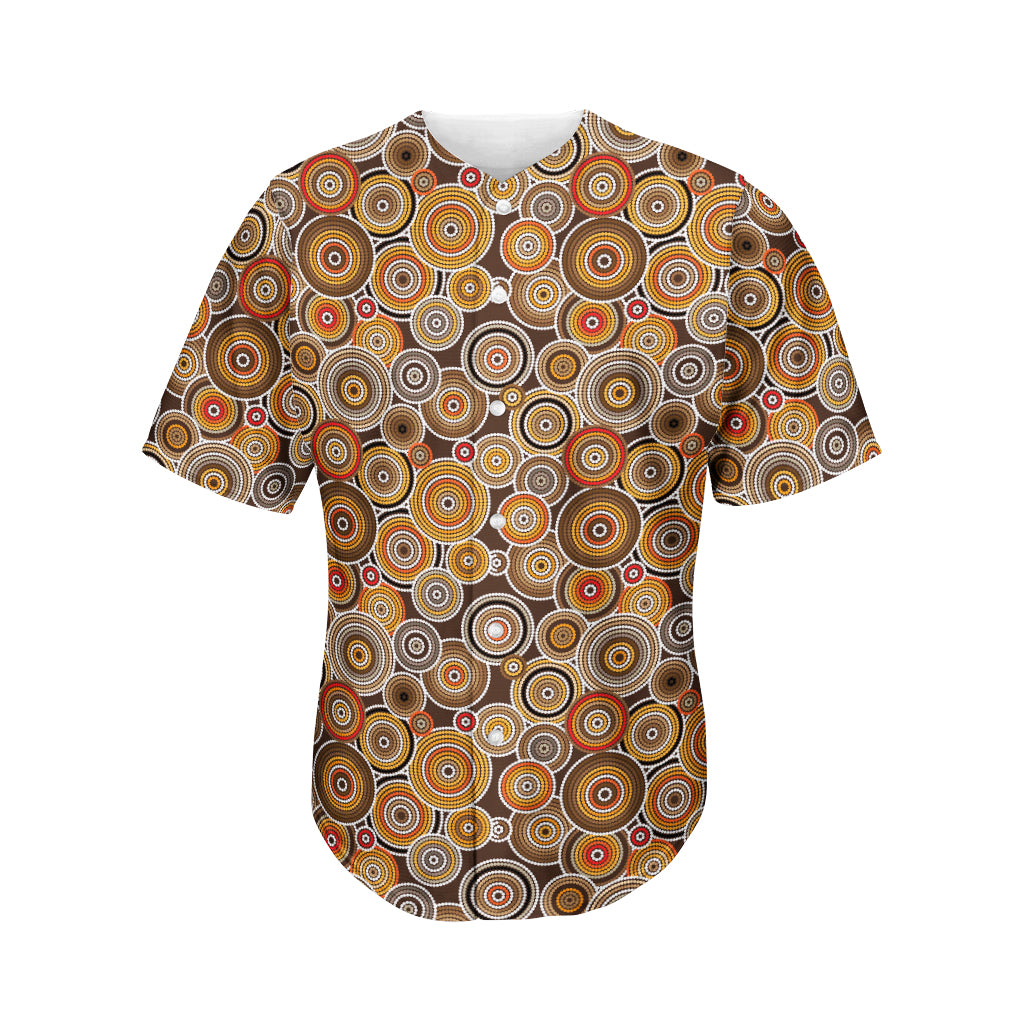 Aboriginal Art Dot Pattern Print Men's Baseball Jersey