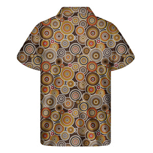 Aboriginal Art Dot Pattern Print Men's Short Sleeve Shirt