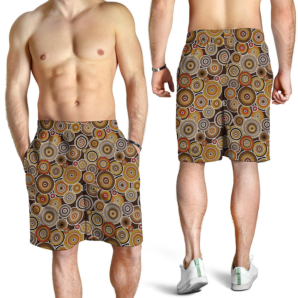 Aboriginal Art Dot Pattern Print Men's Shorts