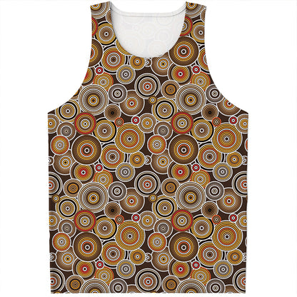 Aboriginal Art Dot Pattern Print Men's Tank Top