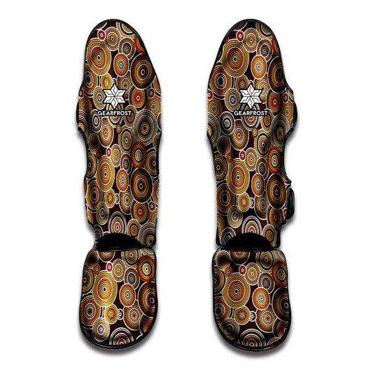 Aboriginal Art Dot Pattern Print Muay Thai Shin Guard