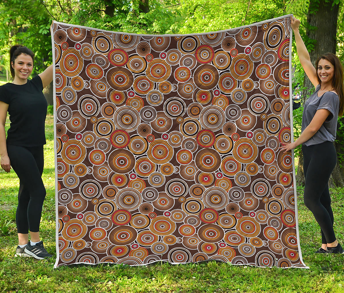 Aboriginal Art Dot Pattern Print Quilt
