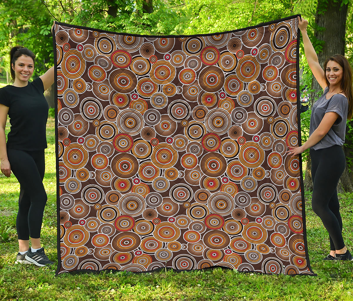 Aboriginal Art Dot Pattern Print Quilt