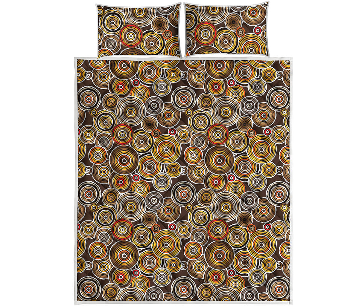 Aboriginal Art Dot Pattern Print Quilt Bed Set