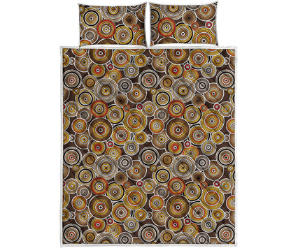 Aboriginal Art Dot Pattern Print Quilt Bed Set