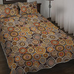 Aboriginal Art Dot Pattern Print Quilt Bed Set