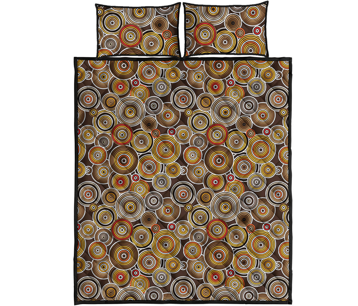 Aboriginal Art Dot Pattern Print Quilt Bed Set