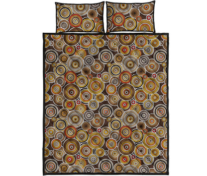 Aboriginal Art Dot Pattern Print Quilt Bed Set
