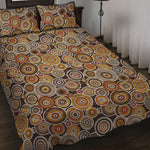 Aboriginal Art Dot Pattern Print Quilt Bed Set
