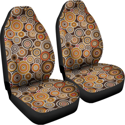Aboriginal Art Dot Pattern Print Universal Fit Car Seat Covers