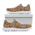 Aboriginal Art Dot Pattern Print White Sneakers