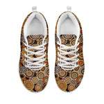 Aboriginal Art Dot Pattern Print White Sneakers