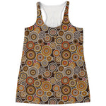 Aboriginal Art Dot Pattern Print Women's Racerback Tank Top