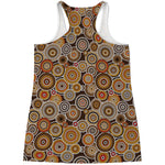 Aboriginal Art Dot Pattern Print Women's Racerback Tank Top