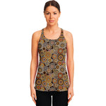 Aboriginal Art Dot Pattern Print Women's Racerback Tank Top