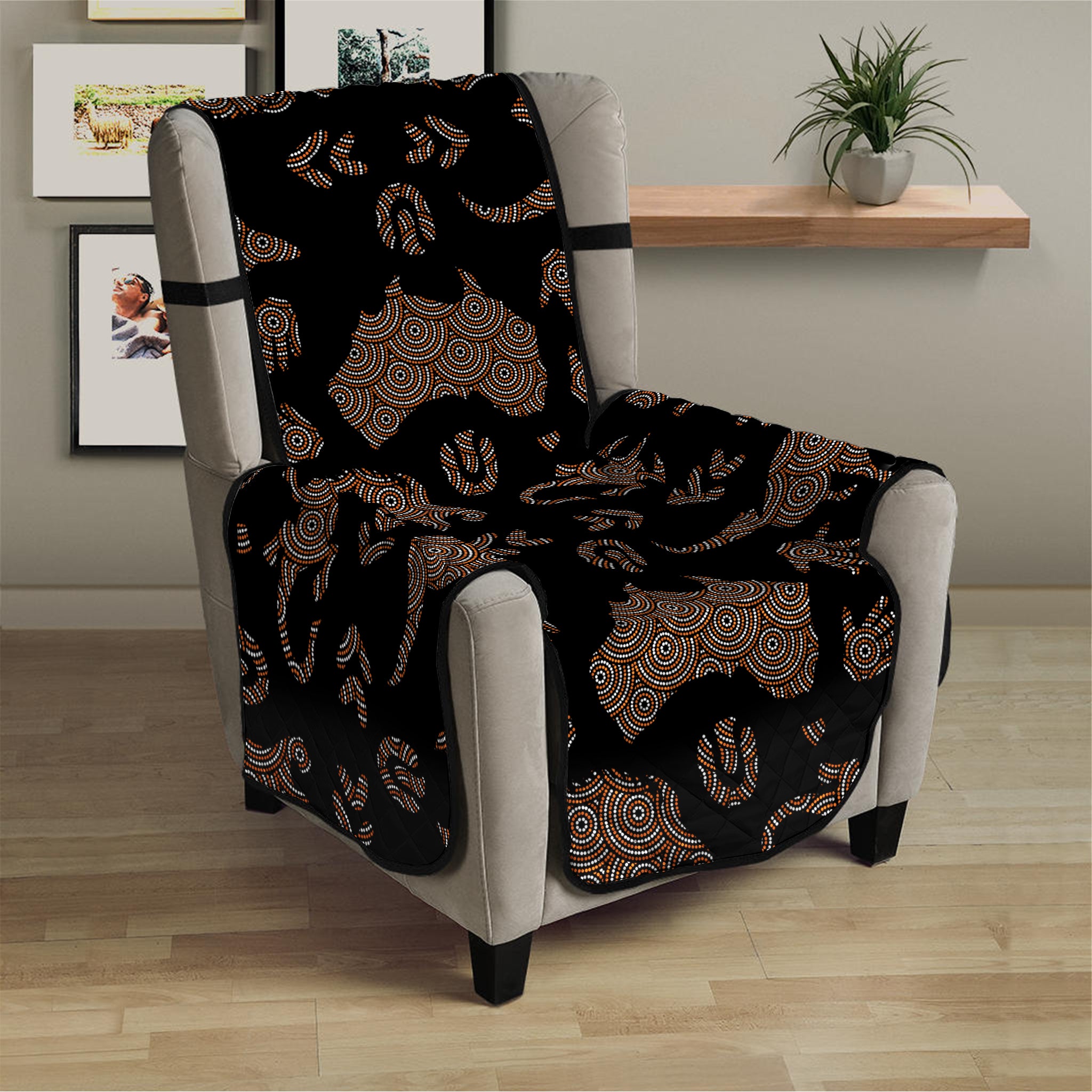 Aboriginal Australian Pattern Print Armchair Protector