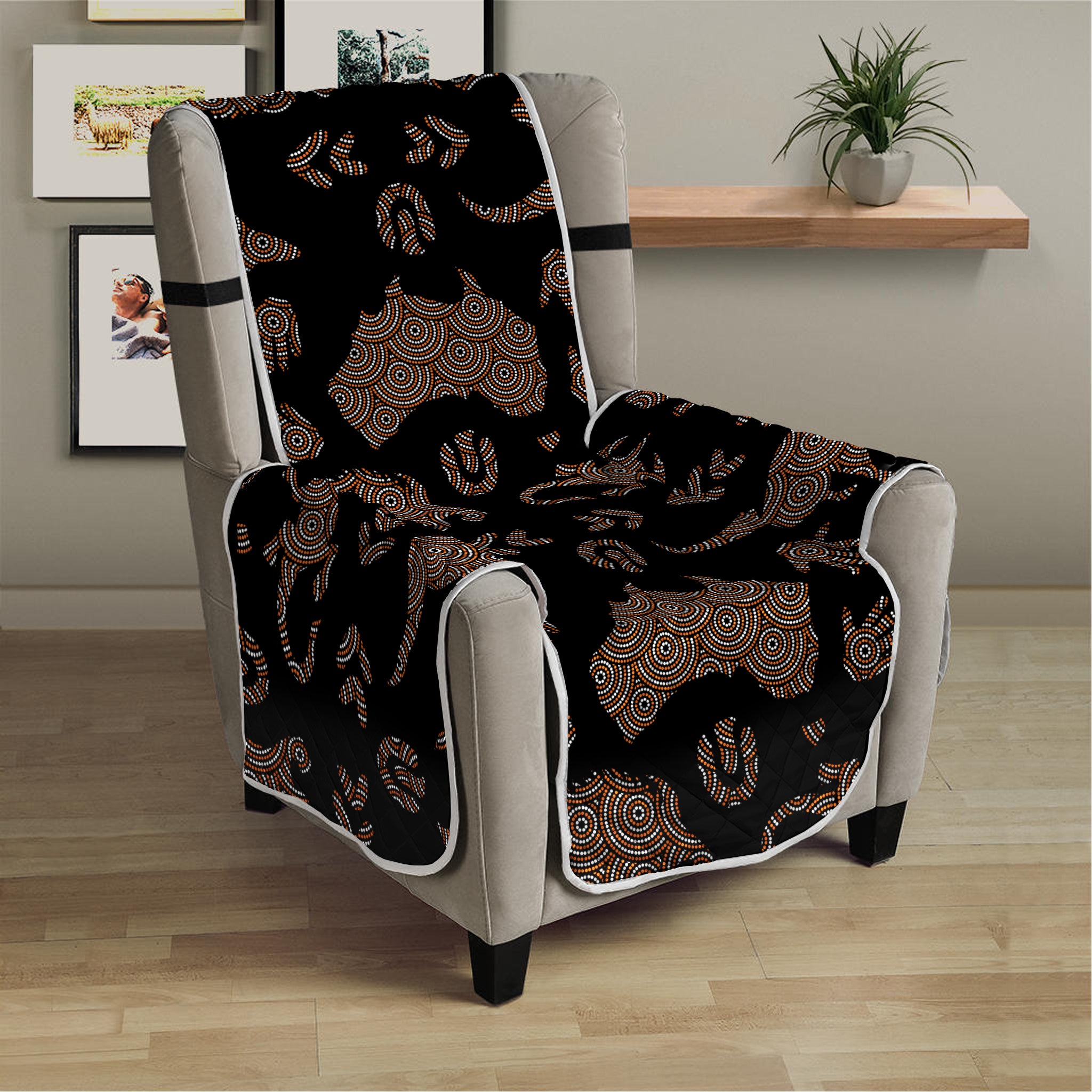 Aboriginal Australian Pattern Print Armchair Protector