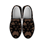 Aboriginal Australian Pattern Print Black Slip On Shoes