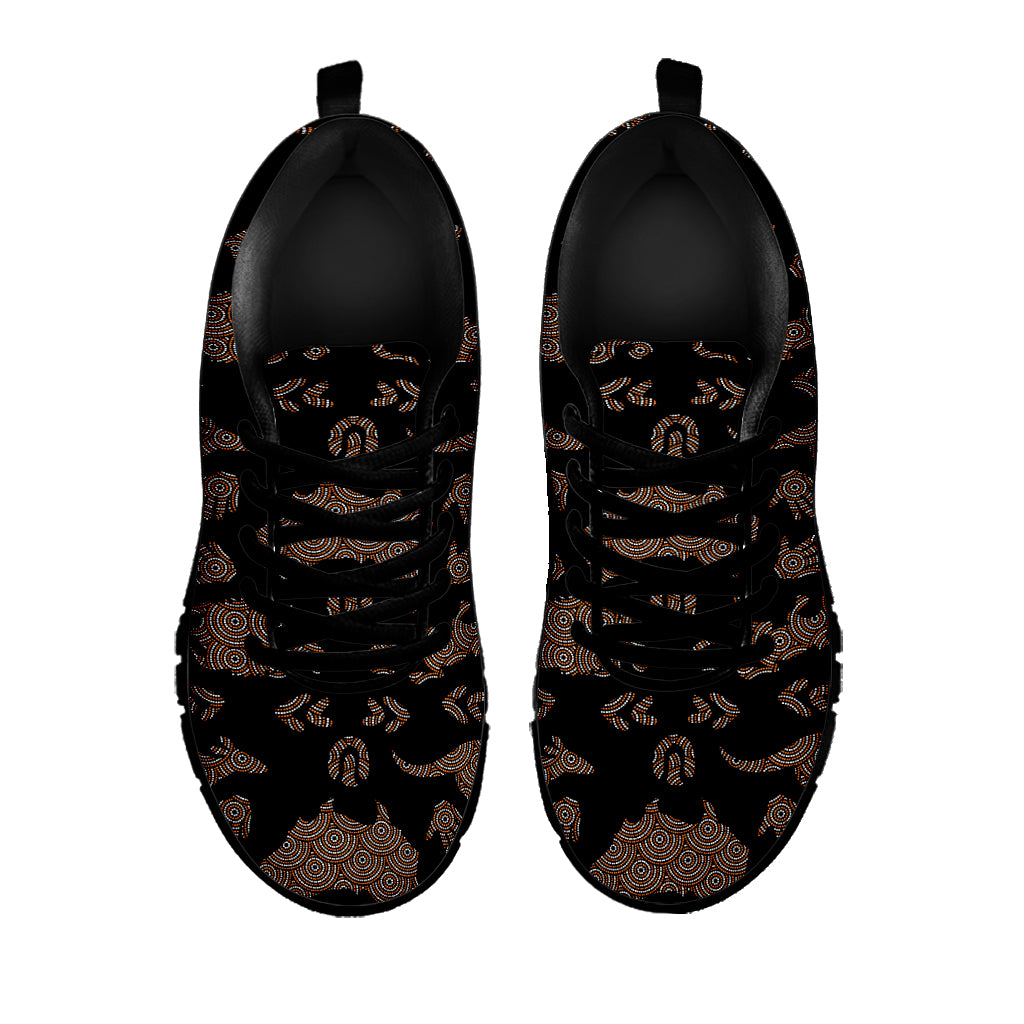 Aboriginal Australian Pattern Print Black Sneakers