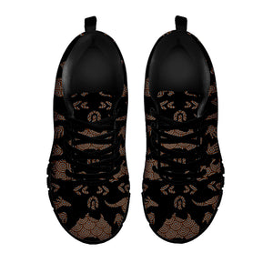 Aboriginal Australian Pattern Print Black Sneakers