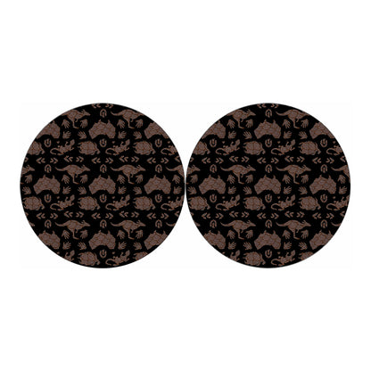 Aboriginal Australian Pattern Print Car Coasters