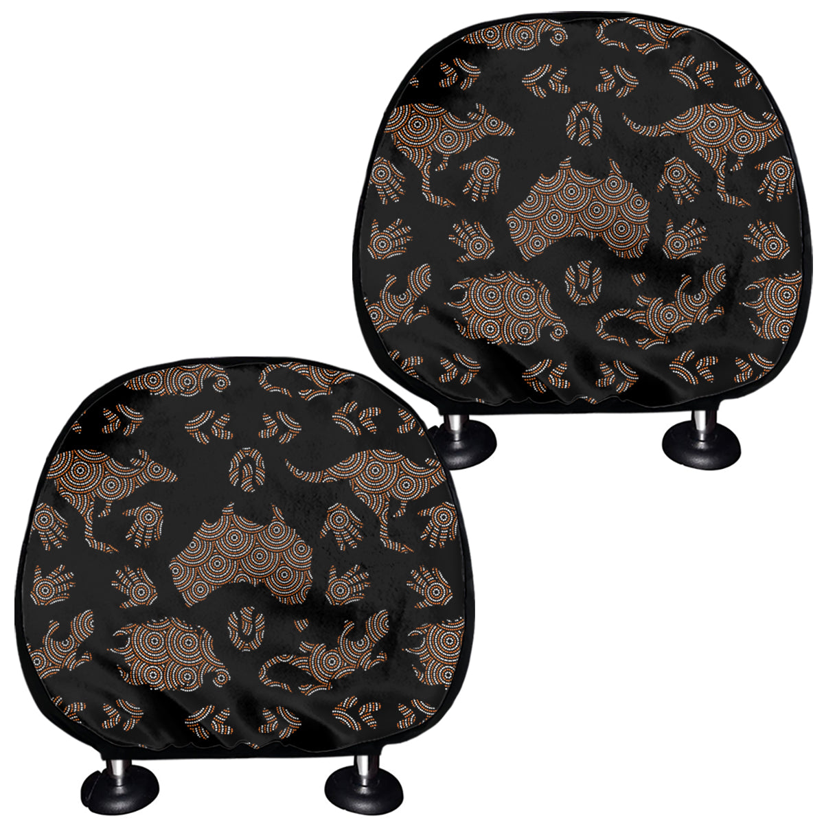 Aboriginal Australian Pattern Print Car Headrest Covers