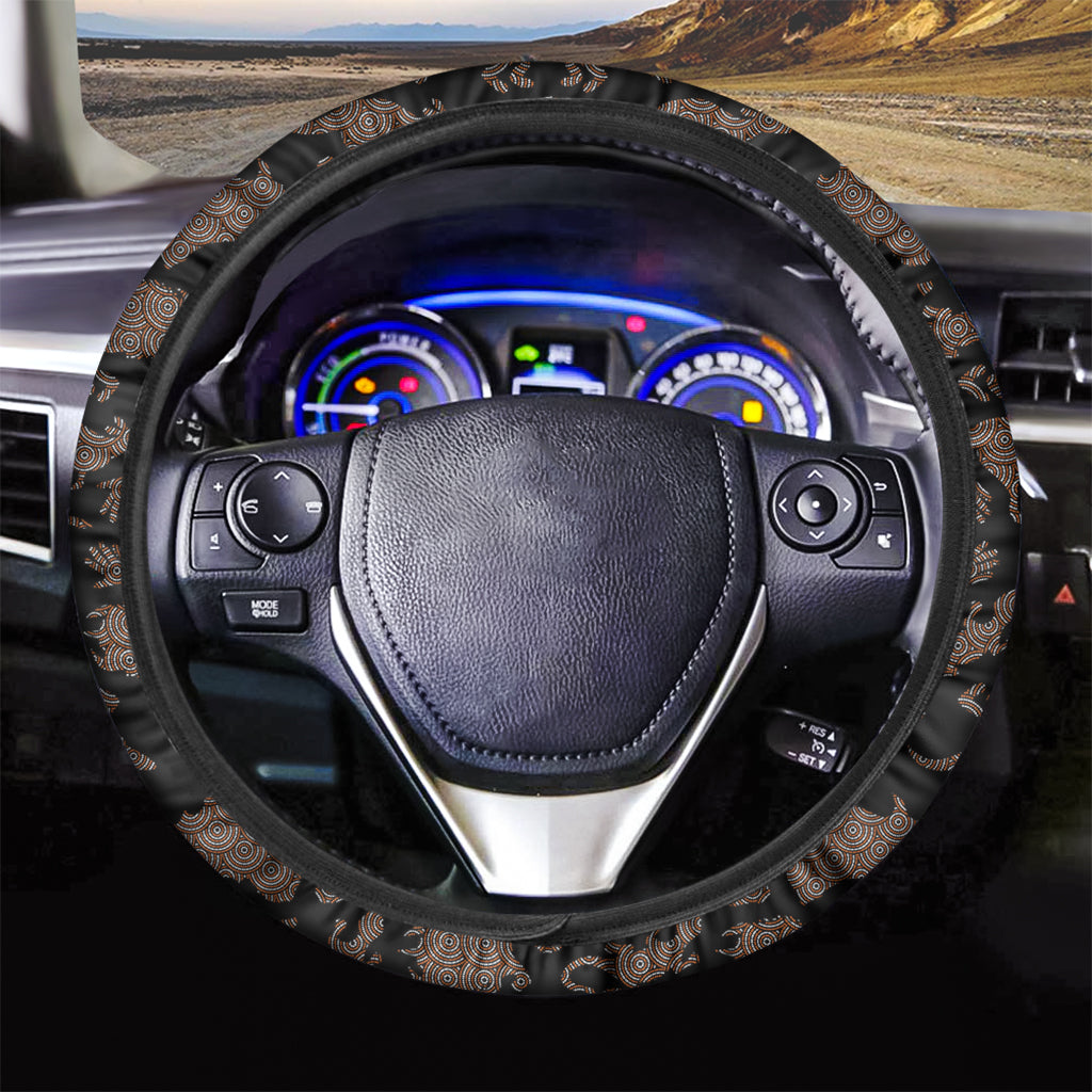 Aboriginal Australian Pattern Print Car Steering Wheel Cover