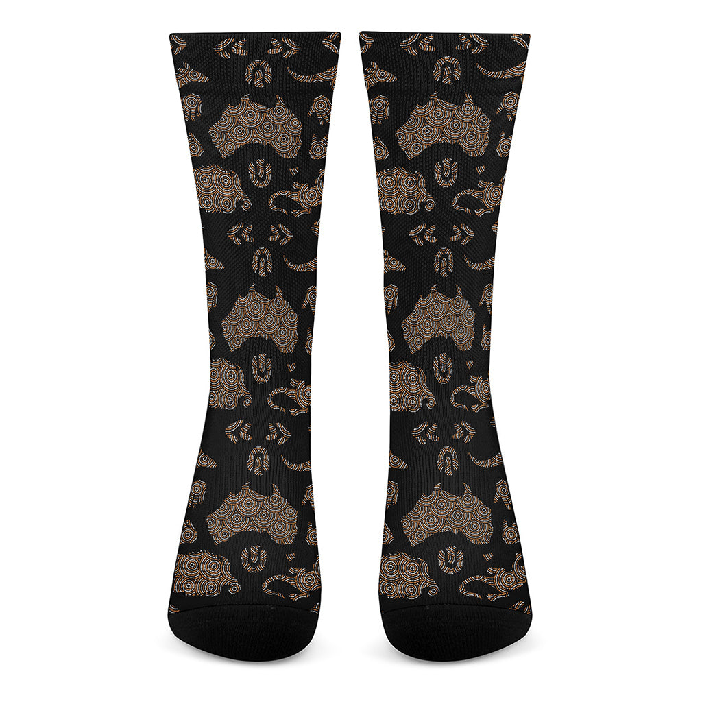 Aboriginal Australian Pattern Print Crew Socks