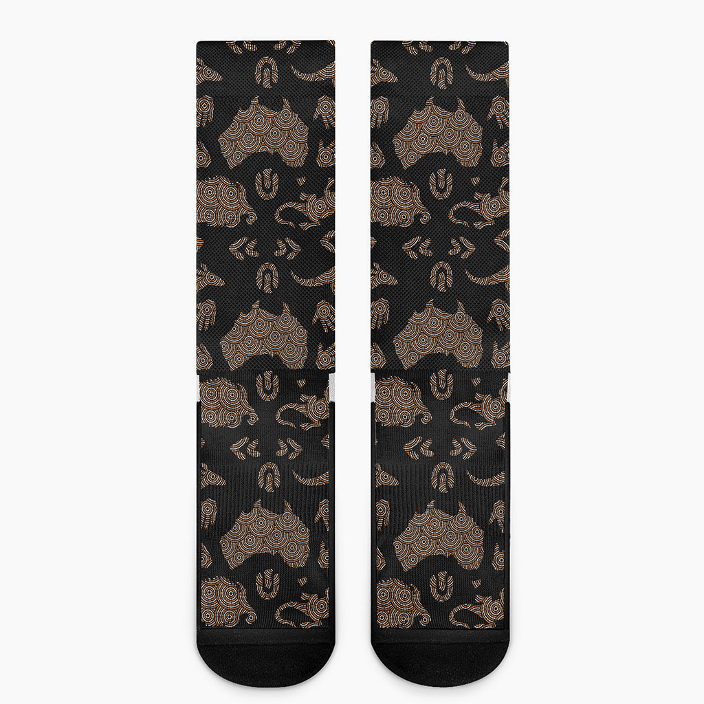 Aboriginal Australian Pattern Print Crew Socks