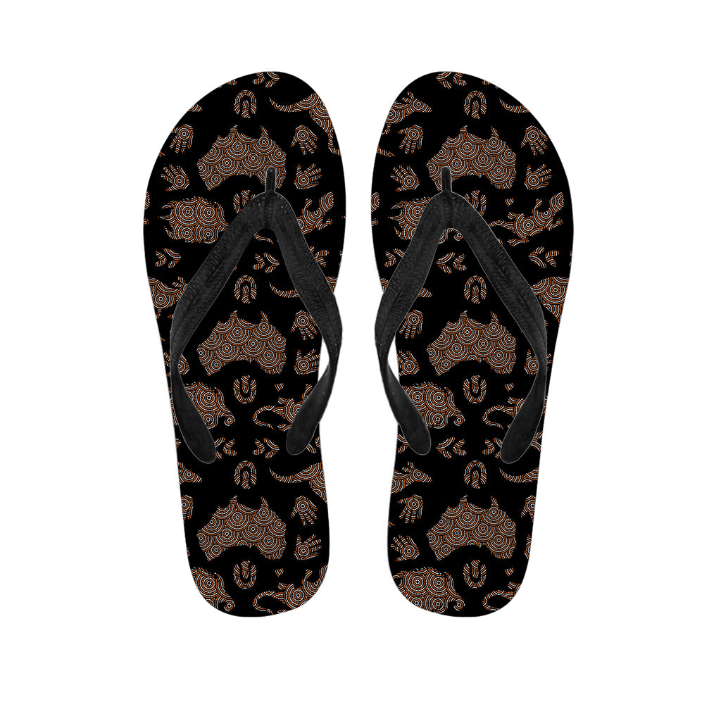 Aboriginal Australian Pattern Print Flip Flops