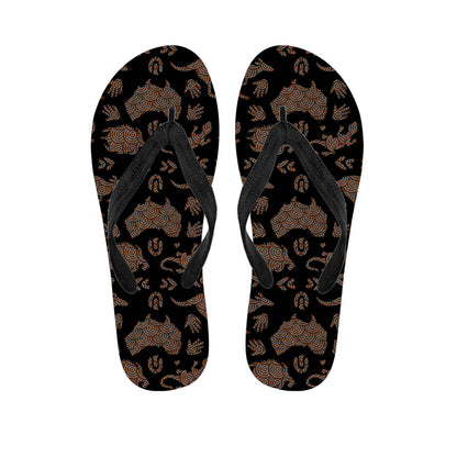 Aboriginal Australian Pattern Print Flip Flops