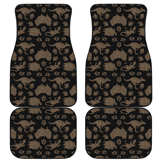 Aboriginal Australian Pattern Print Front and Back Car Floor Mats