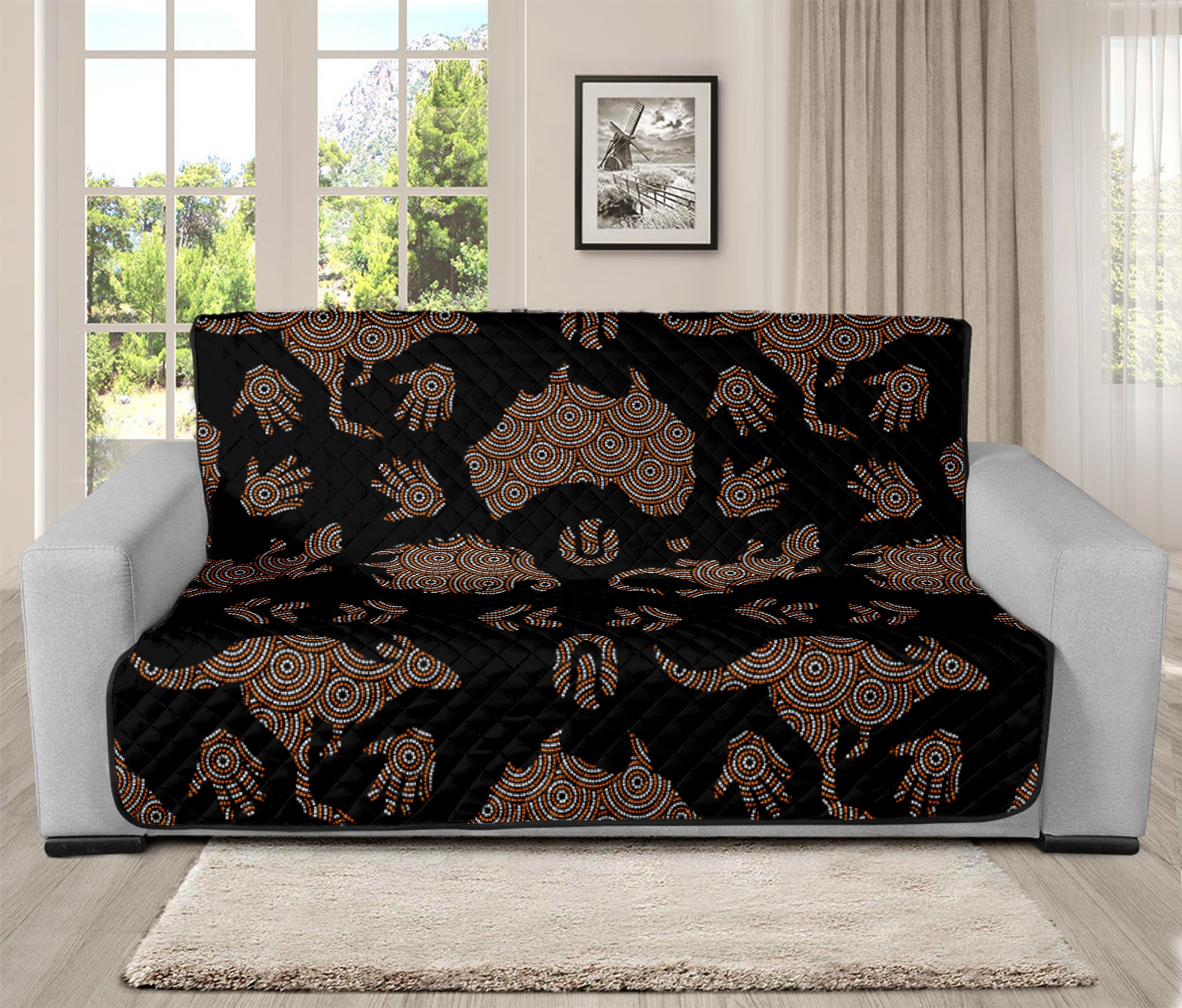 Aboriginal Australian Pattern Print Futon Protector