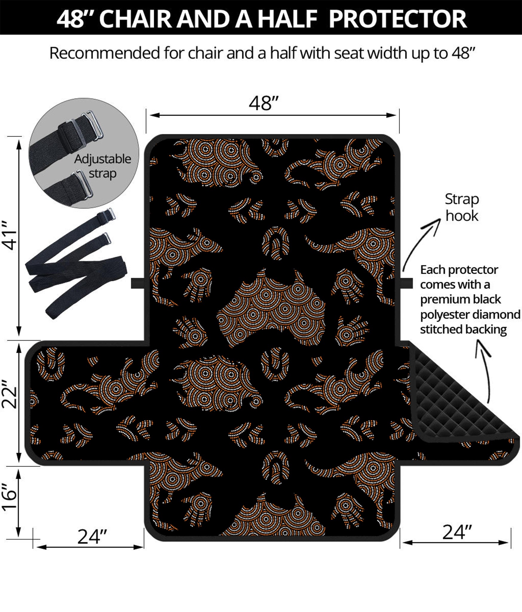 Aboriginal Australian Pattern Print Half Sofa Protector