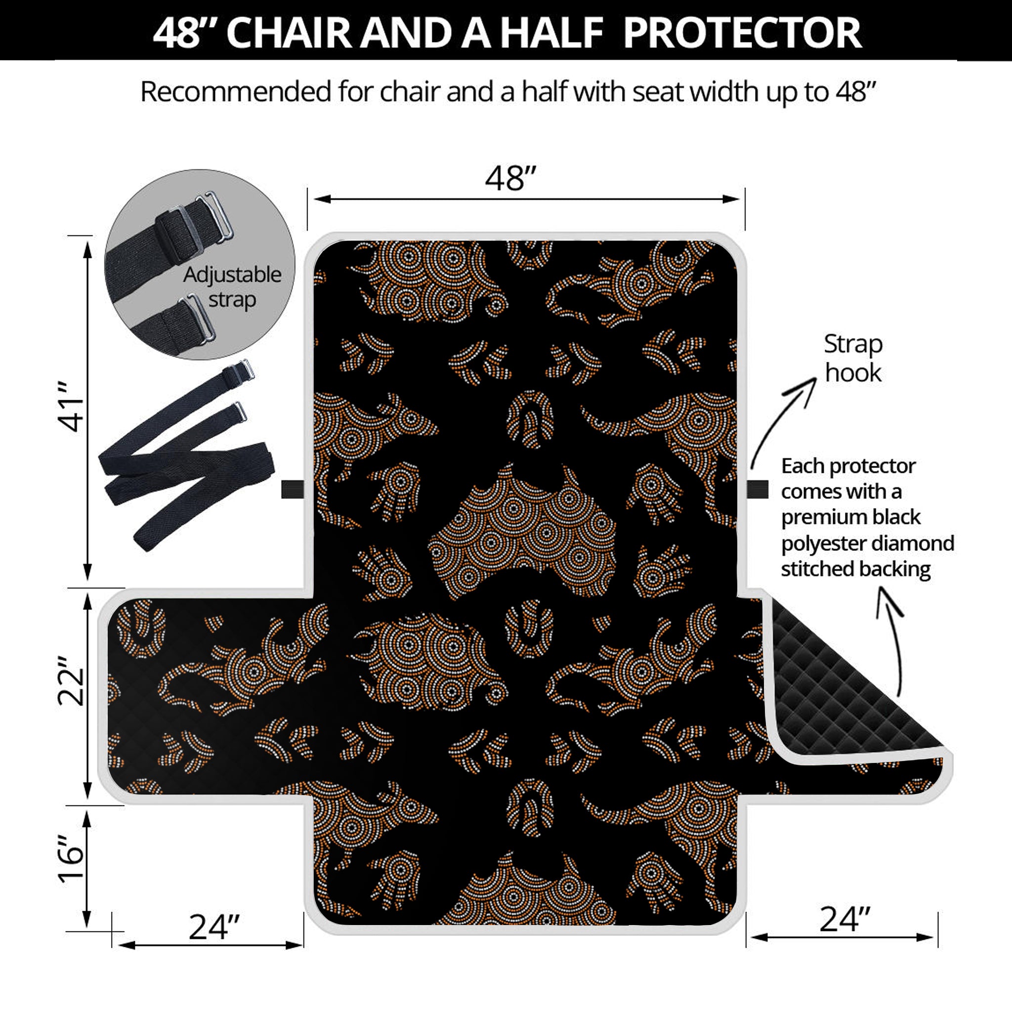 Aboriginal Australian Pattern Print Half Sofa Protector