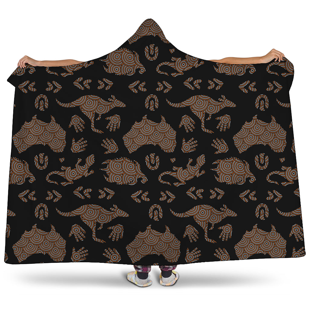 Aboriginal Australian Pattern Print Hooded Blanket