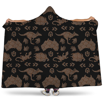 Aboriginal Australian Pattern Print Hooded Blanket