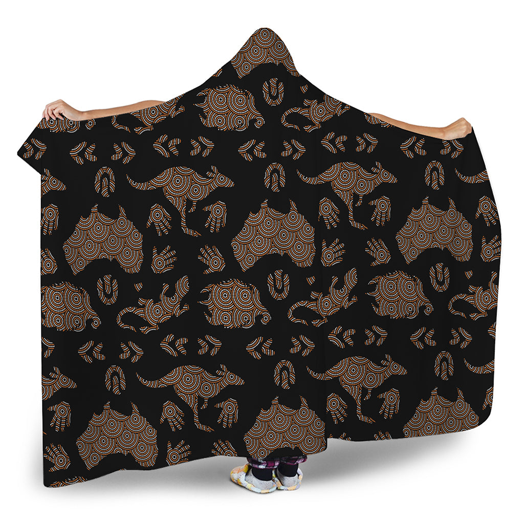 Aboriginal Australian Pattern Print Hooded Blanket