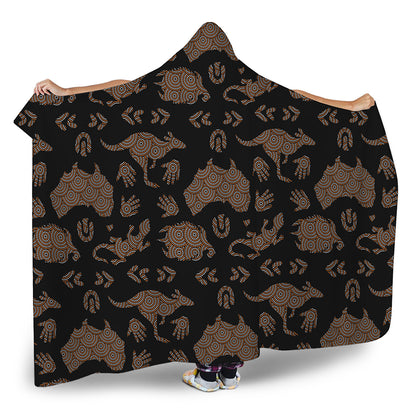 Aboriginal Australian Pattern Print Hooded Blanket