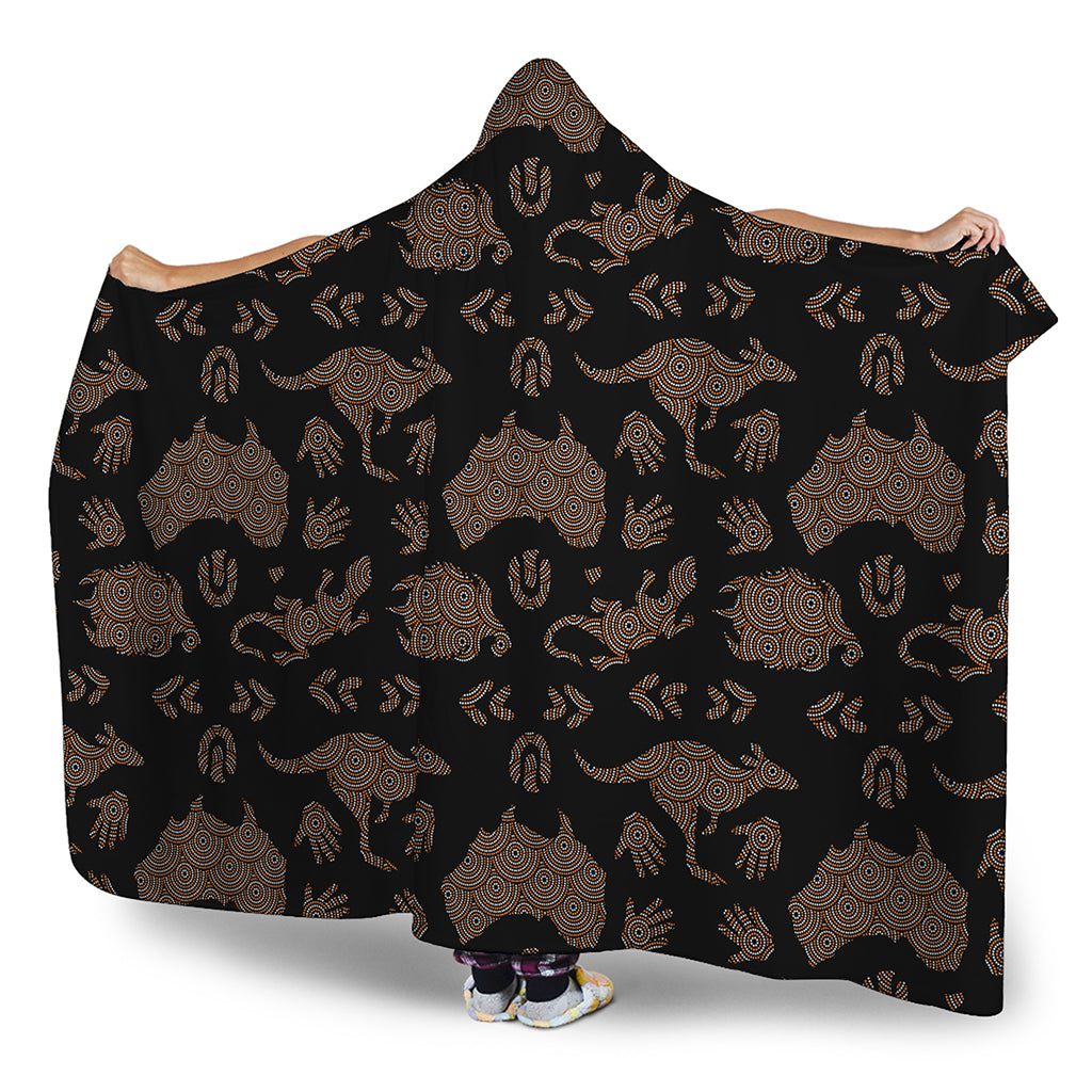 Aboriginal Australian Pattern Print Hooded Blanket