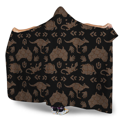 Aboriginal Australian Pattern Print Hooded Blanket