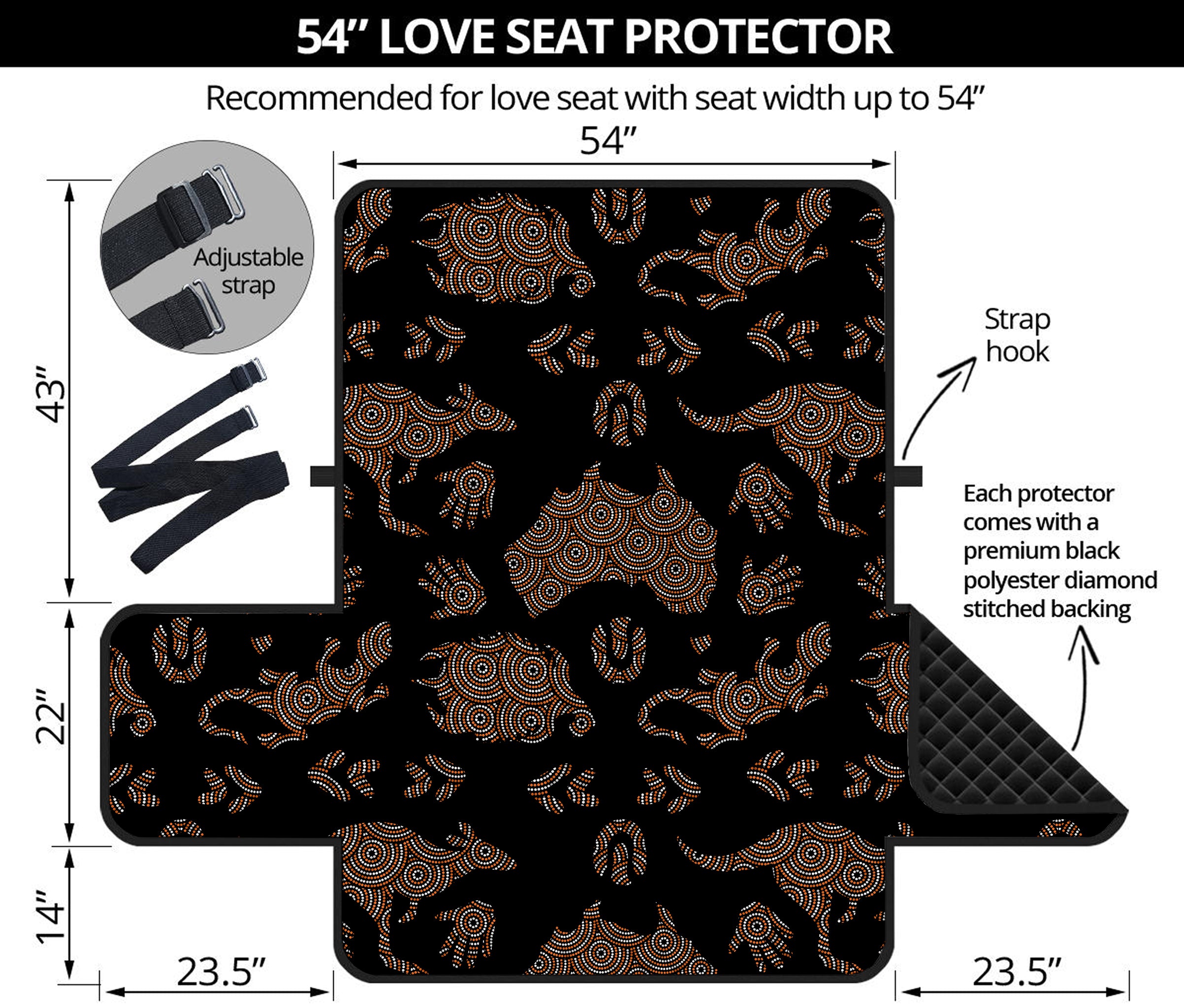 Aboriginal Australian Pattern Print Loveseat Protector