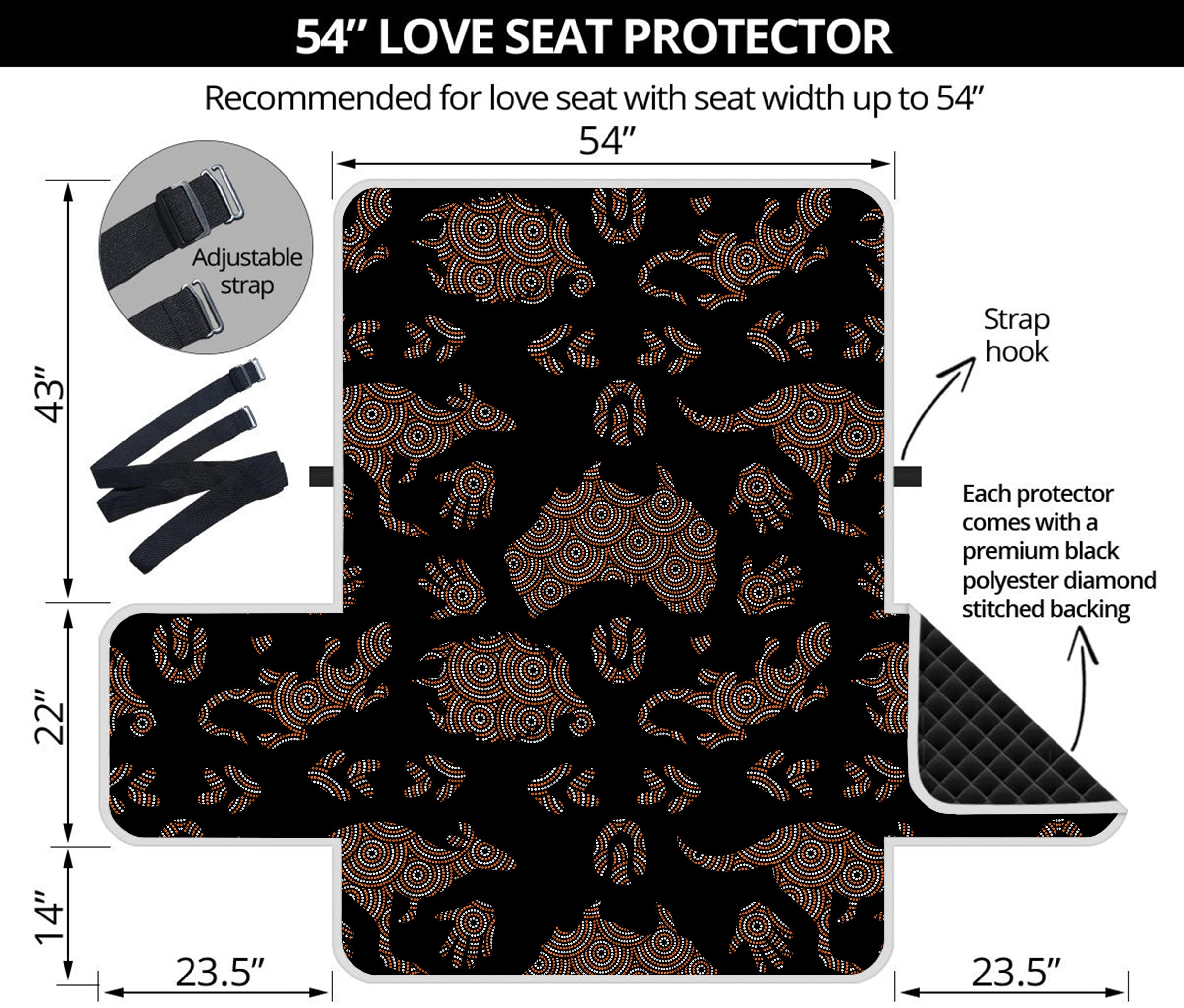 Aboriginal Australian Pattern Print Loveseat Protector