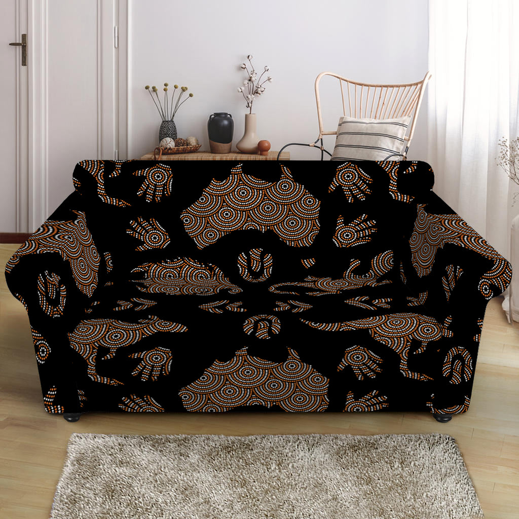 Aboriginal Australian Pattern Print Loveseat Slipcover