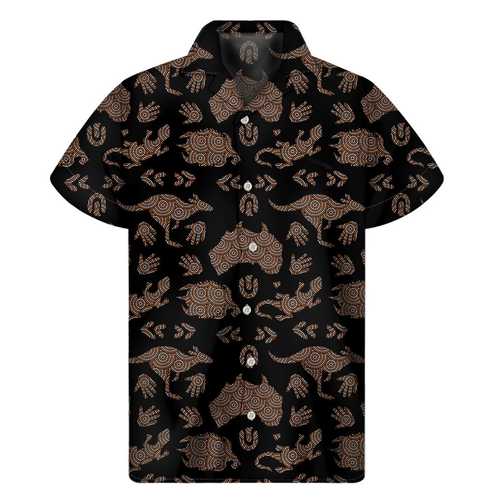 Aboriginal Australian Pattern Print Men's Short Sleeve Shirt