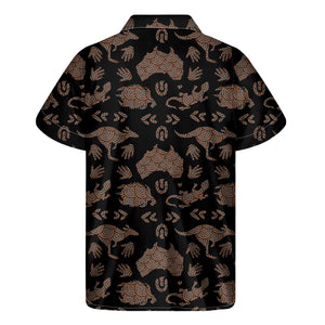 Aboriginal Australian Pattern Print Men's Short Sleeve Shirt